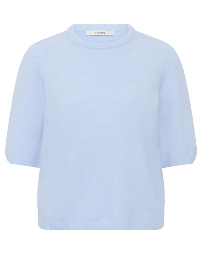 Gestuz - GZAlpha Strik T-shirt - Blue Finch Melange 